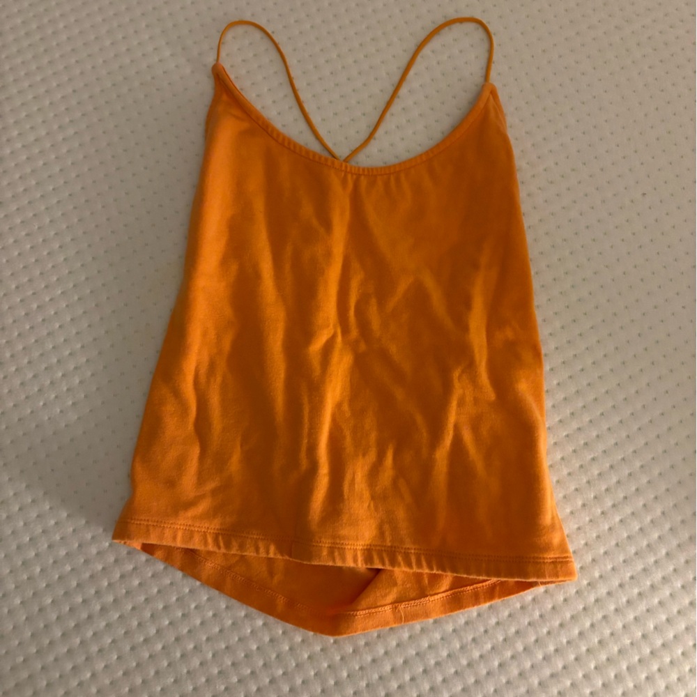 Super cute orange spaghetti strap crop top